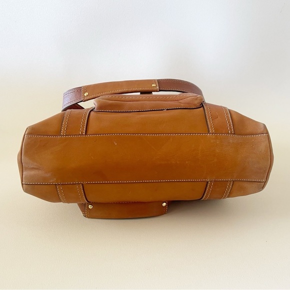 Coach Gigi Tote Bag Vintage Leather Turn Lock Carryall Casual Classic Tan F12888 - Picture 5 of 16